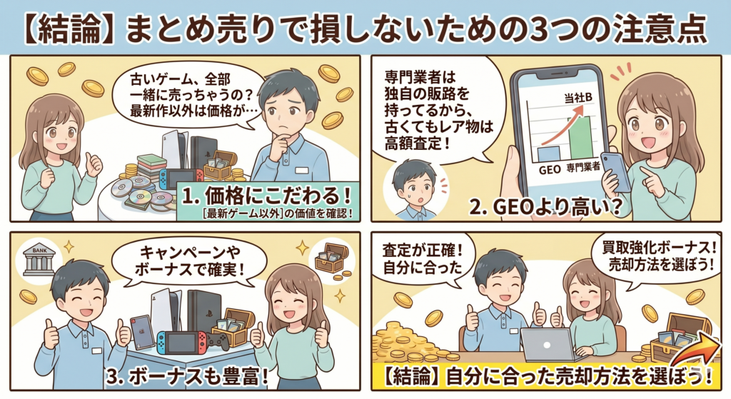 まとめ売りで損しないための3つの注意点