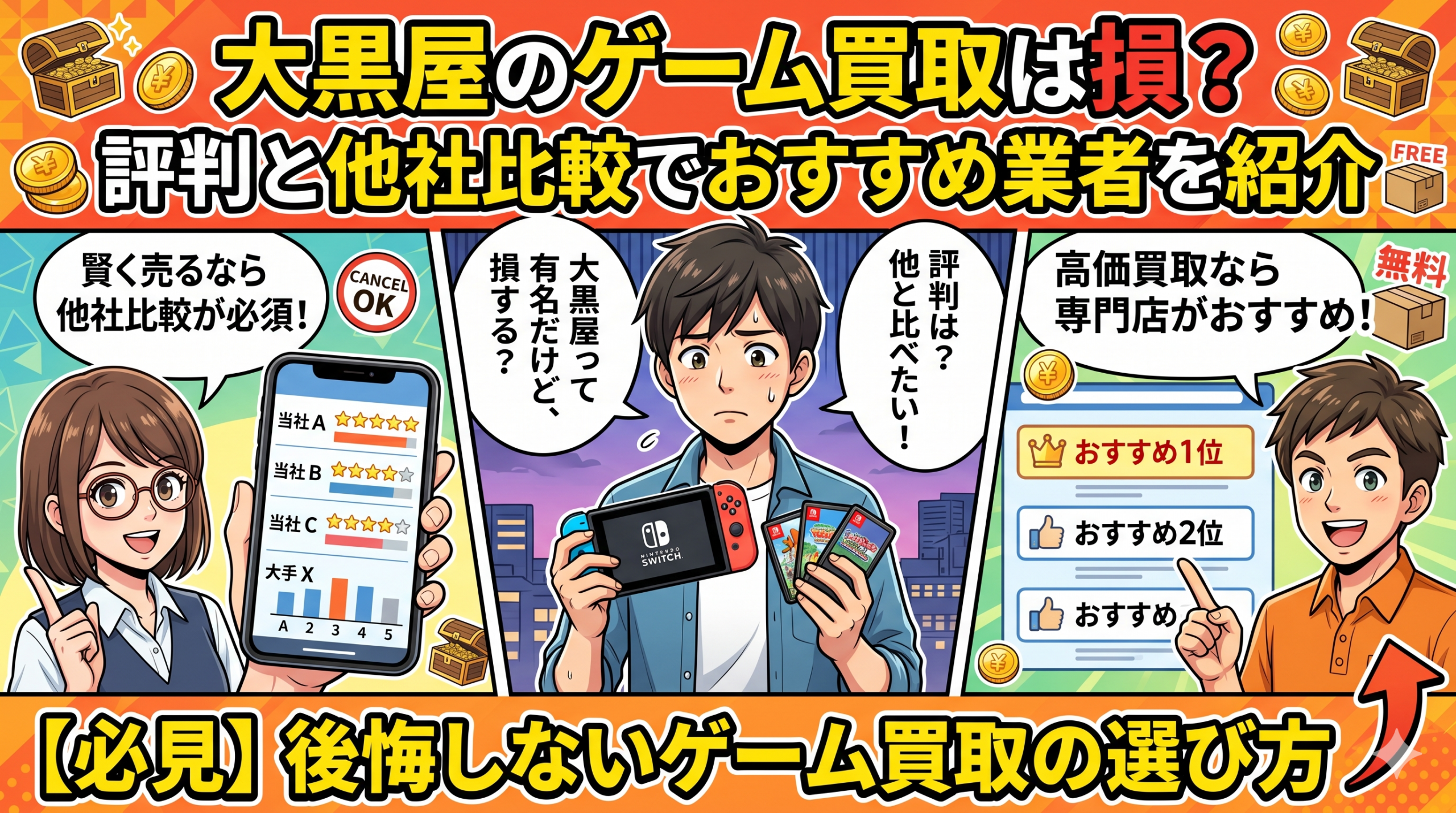 大黒屋のゲーム買取は損？評判と他社比較でおすすめ業者を紹介