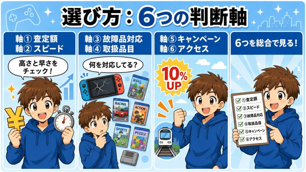 東京のゲーム買取店の選び方:6つの判断軸