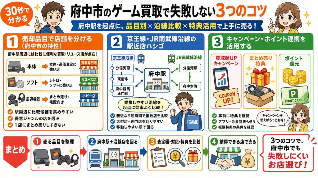 府中市のゲーム買取で失敗しない3つのコツ