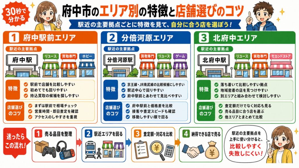 府中市のエリア別の特徴と店舗選びのコツ