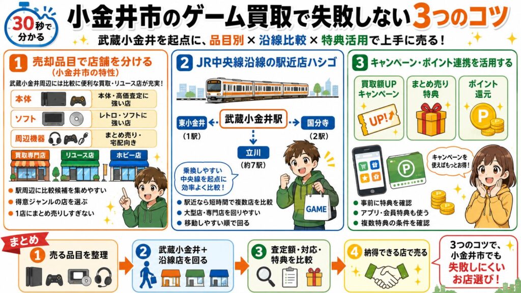 小金井市のゲーム買取で失敗しない3つのコツ