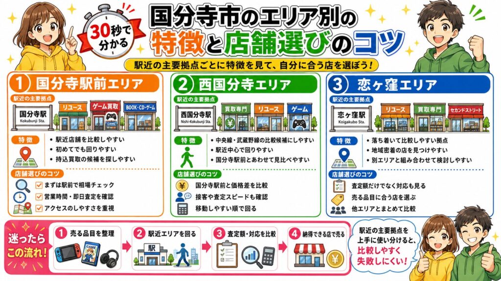 国分寺市のエリア別の特徴と店舗選びのコツ